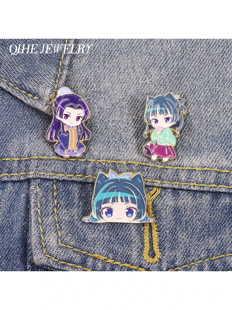 Épingles en émail de personnages de dessins animés, d'anime et de manga, cosplay, filles d'anime, chat, chat et Ren Shi, figurines, broches, badges de revers, bijoux, cadeau pour les fans