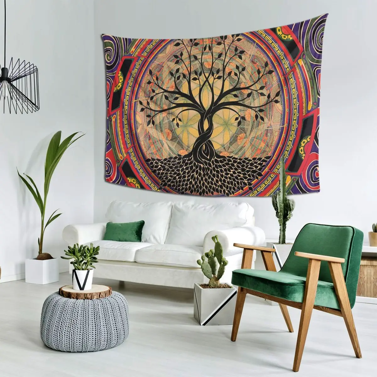 LifeTree Tapestry Hippie Wall Hanging Aesthetic Home Decor Tapestries for Living Room Bedroom Dorm Room