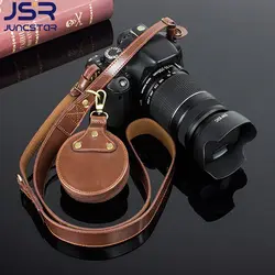 Genuine Real Leather Neck Shoulder Strap Lens Cap Case M for Digital Mirrorless Camera DSLR