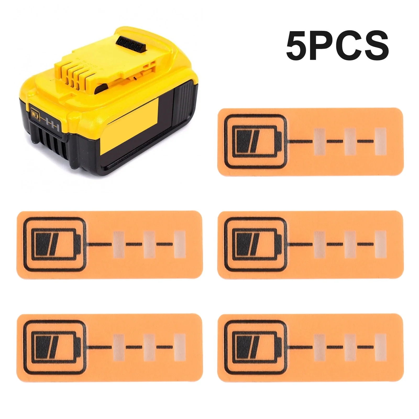 

Replacement Set of 5 Battery Capacity Key Sticker Labels for 18V 14 4V Lithium Batteries Compatible with DCB140 and For DCB182