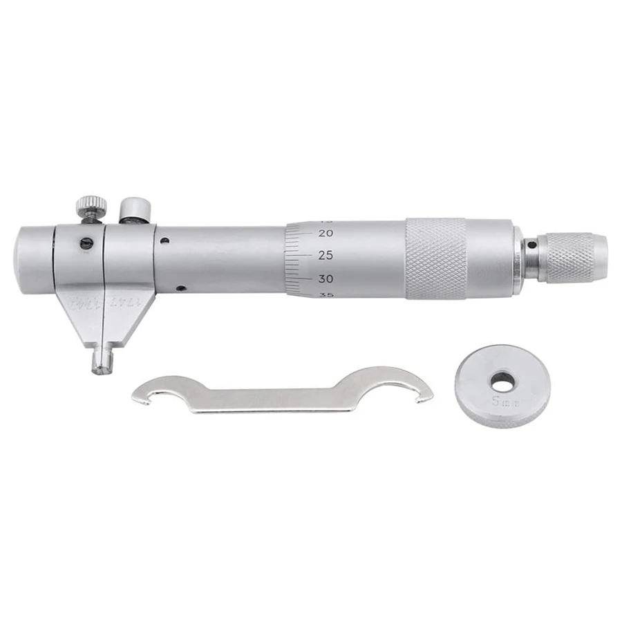 Inside Micrometer 5-30mm Mechanical Micrometer Set 0.01 mm Accuracy Include Wrench Calibration Ring Wooden Box