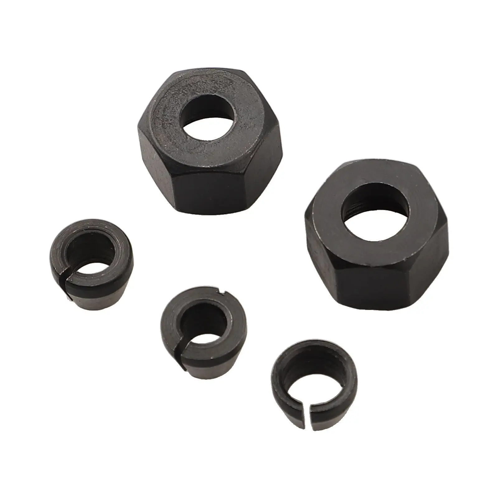 5pcs/set 6mm 6.35mm 8mm Collet Chuck Router Bit Shank Adapter For Engraving Trimming Machine Electric Router Chuck Conversion