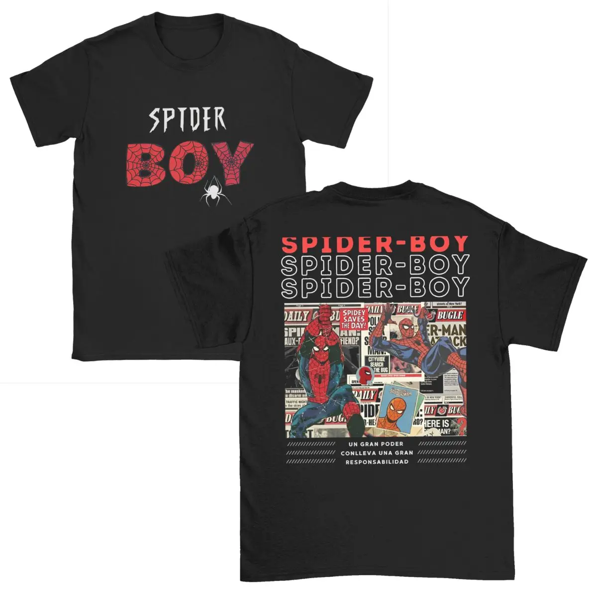 

Marvel Spider-BOY Cartoon T-Shirt Popular T Shirts Short Sleeve Vintage Tshirt Summer Cotton O Neck Oversized Clothing