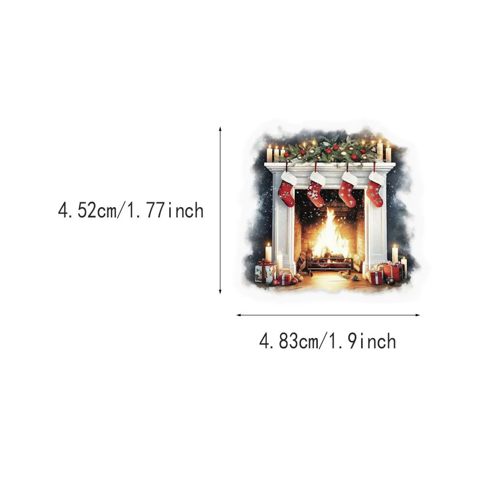 50 قطعة من ملصقات الموقد ذات المشهد المائي لعيد الميلاد، مجموعة ملصقات ممتعة DIY كتيب ديكور لعبة الكمبيوتر المحمول والكمبيوتر اللوحي #4