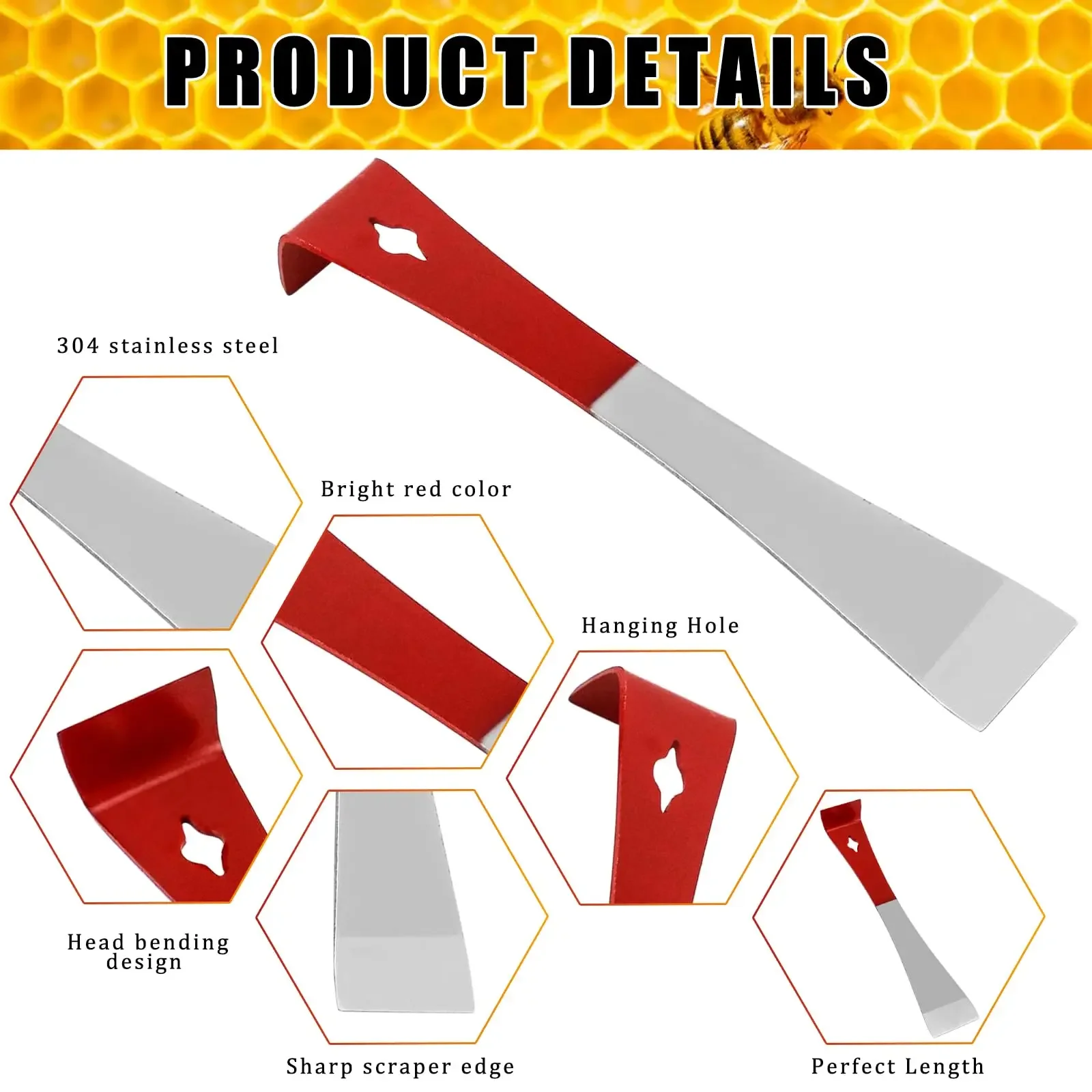 Beekeepers Heavy Duty Scraper and Frame Lifter Combo Best Paint Scraping Tool Bee Hive Frame Lifter 9 Inch Steel Hive Tool