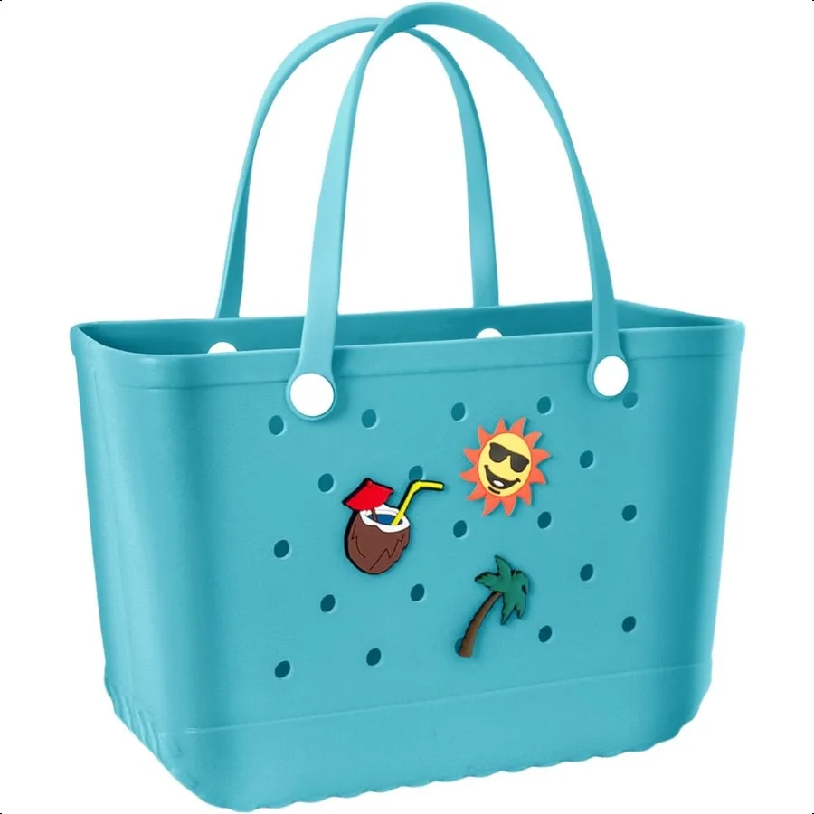 

Beach Bag Rubber Beach Tote Bag Rubber Tote Bags Waterproof Handbag for Women Extra Large Travel Bag for Pool Boat Sports