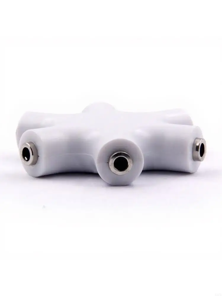 High Fidelities 5 Way Headphone Splitter 3.5mm Auxes Port Expander For Music Sharing PVC Cable NoiseFree Music 83CE