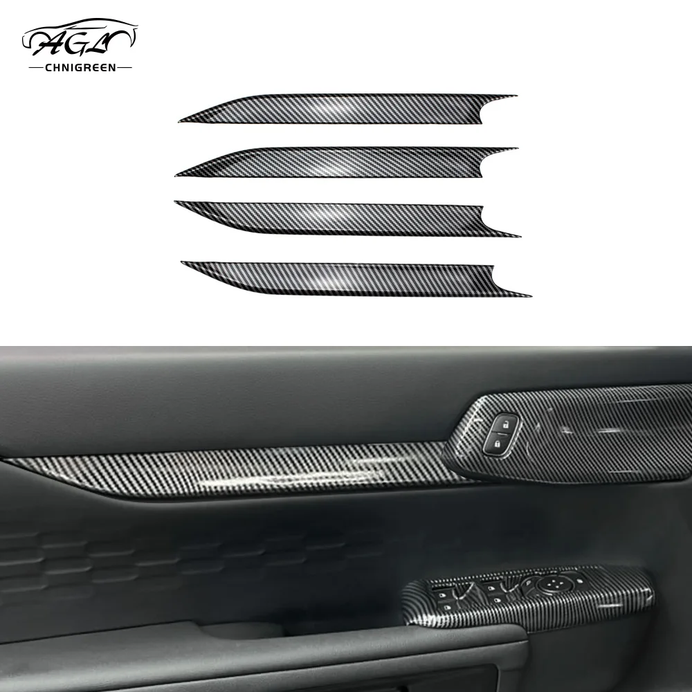 4PCS ABS Carbon Fiber Color or Red Inner Door Line Decorative Trim Cover Interior Decorative for Ford Everest 2023