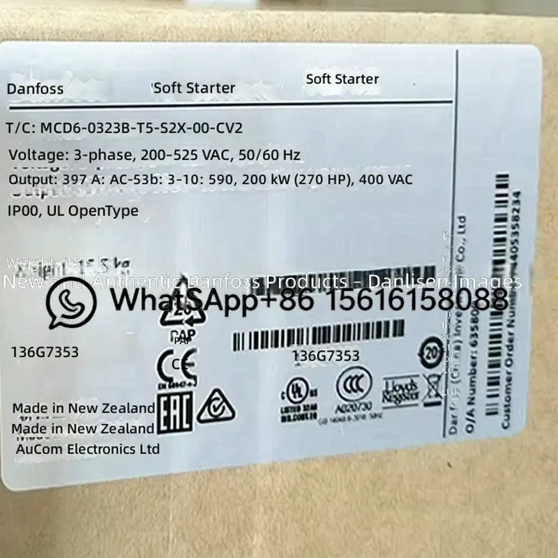 DANFOSS Soft Starter MCD60323BT5S2X00CV2 136G7353 Motor Control Unit Industrial Automation Component Replacement Part High