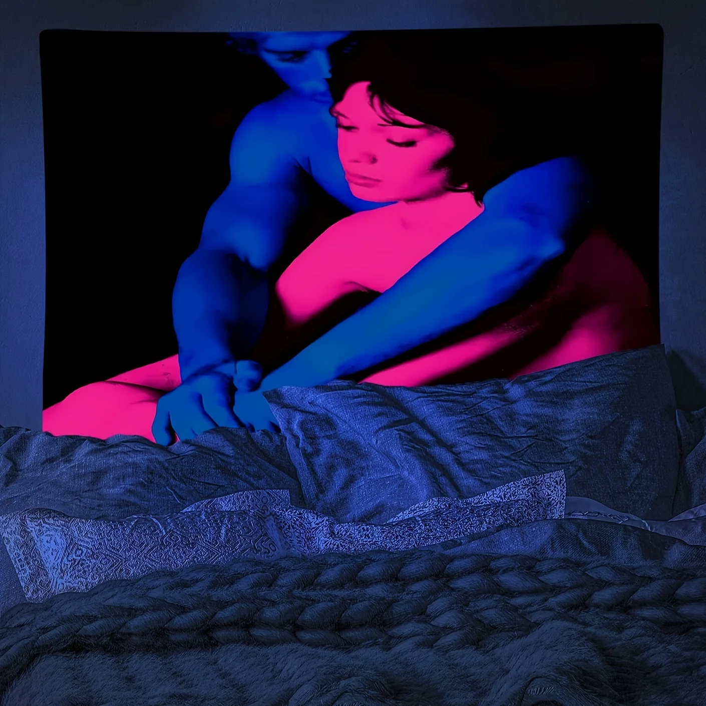 

VIKAMA синий и розовый гобелен для влюбленных, стиль, украшение для спальни, гостиной, интимная атмосфера, художественное украшение для комнаты