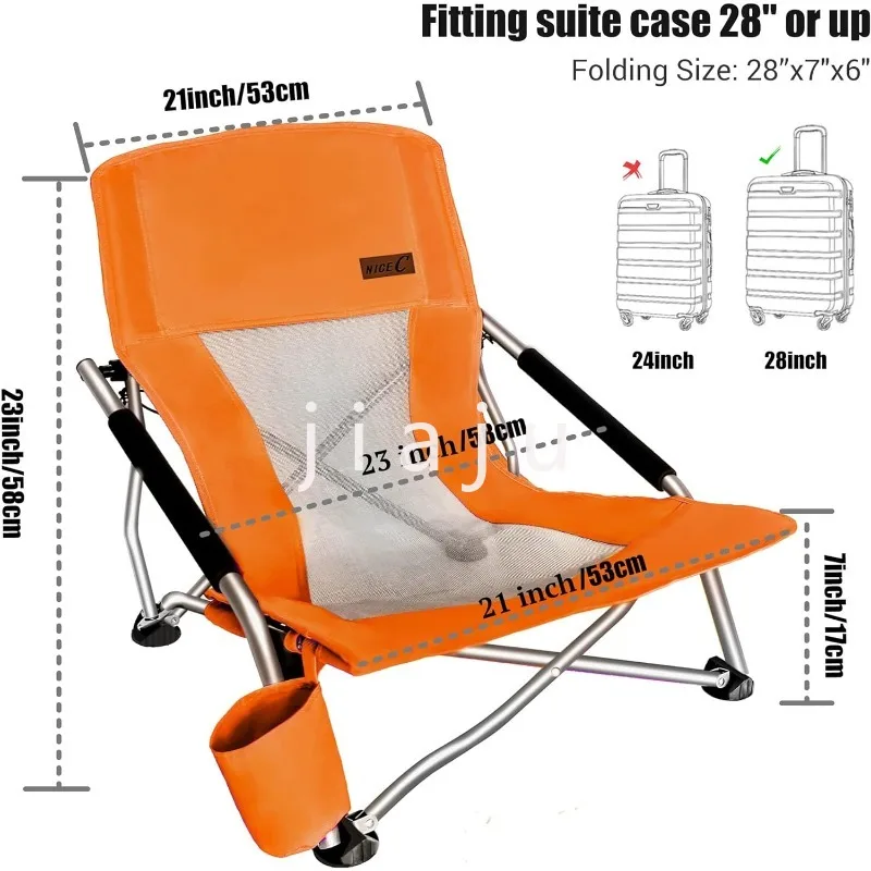 Low Chairs, Sling, Folding, Portable, Concert, Kids, Boat, Sand Beach Chair for Adults