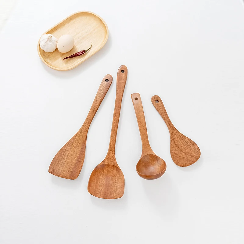 Natural Wood Tableware Wooden Spatula Cooking Soup Spoon Rice Spoon Kitchen Utensils Non Stick Cookware For Home Chefs Cooking