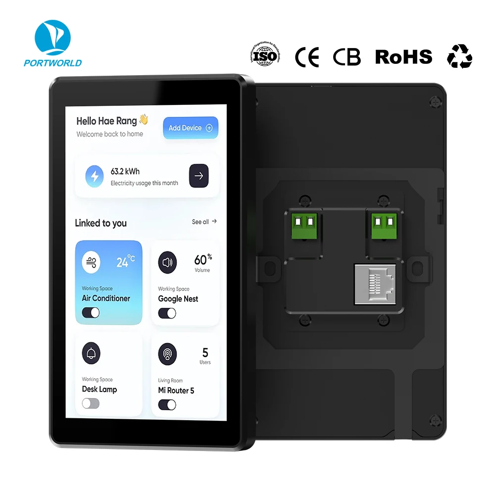 5.5 Inch IPS Touch Screen Android Smart Switch With Wi-Fi Electric USB Power For Home Hotel & RV Use RK3566 2GB RAM