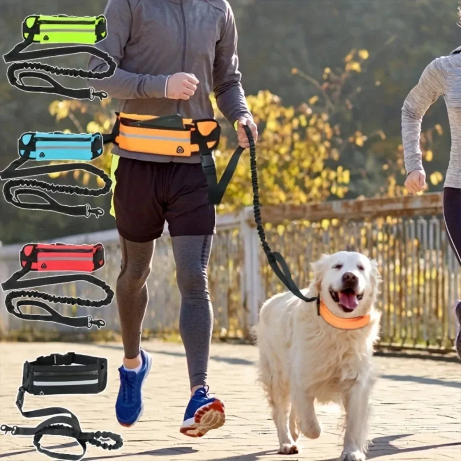 

Top-Quality Reflective Adjustable Fanny Pack Dog Leash for Active Owners - Ensures Comfort and Safety during Outdoor Running, Tr