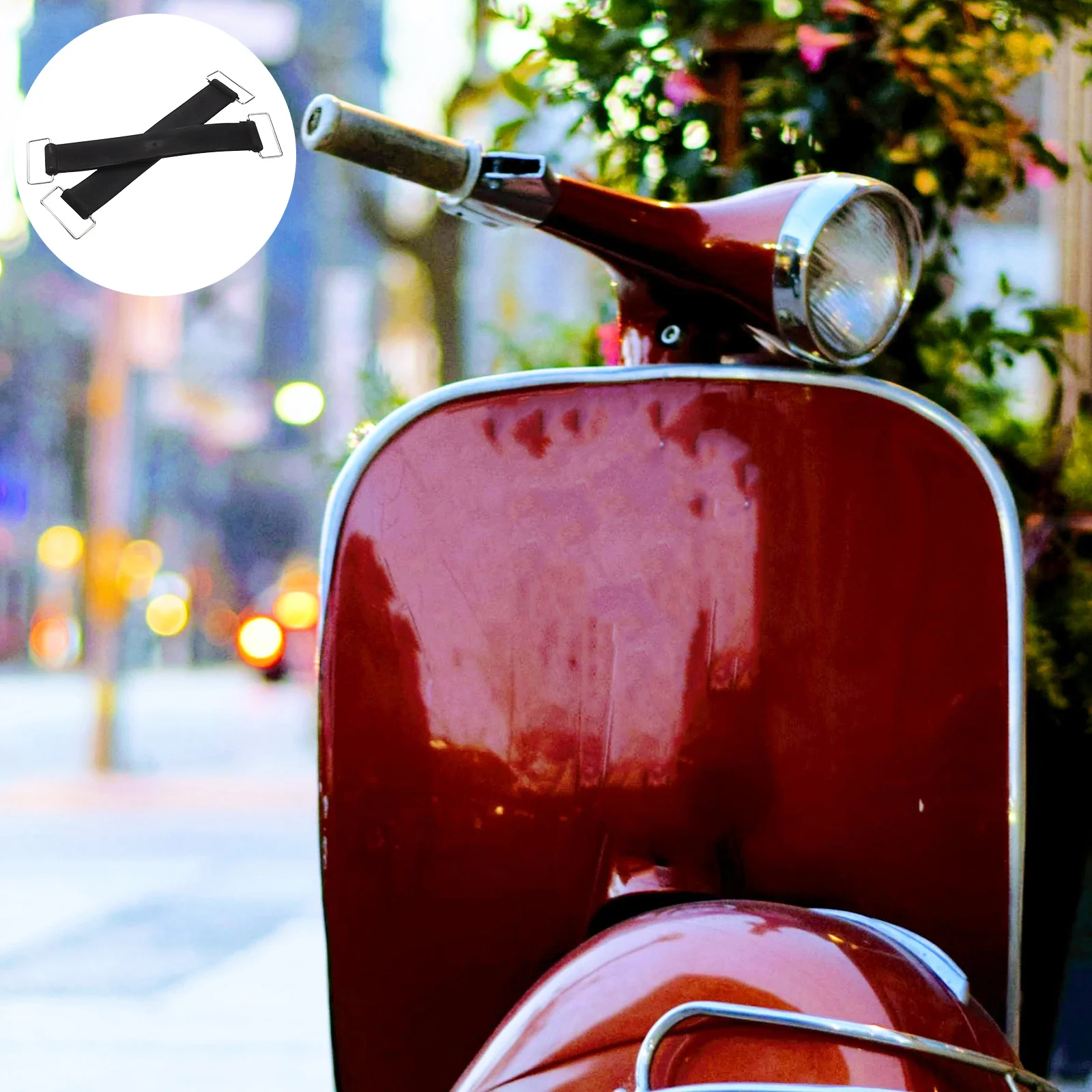 2 pezzi di fissaggio per moto in gomma con cinghia di fissaggio antiscivolo per parti di motociclette per scooter elettrici per barche per auto