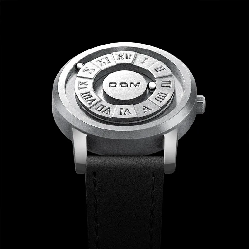 Dom D-1345 neue erstklassige linsen lose Luxus Herrenmode Armbanduhr kreative Spaß magnetische Rolling Ball wasserdichte Uhr für Männer