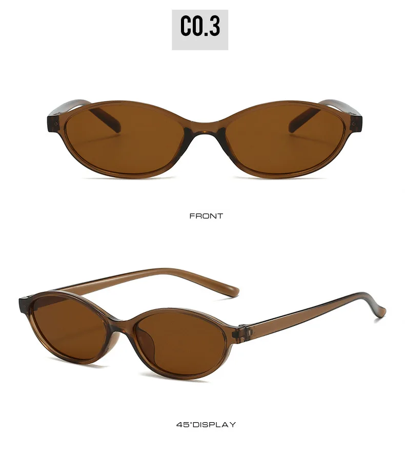 Retro Oval Frame Sunglasses Fashion Personalized Trendy Small Frame Sunglasses Punk Cat Eyes Sunshade Sun Protection Glasses