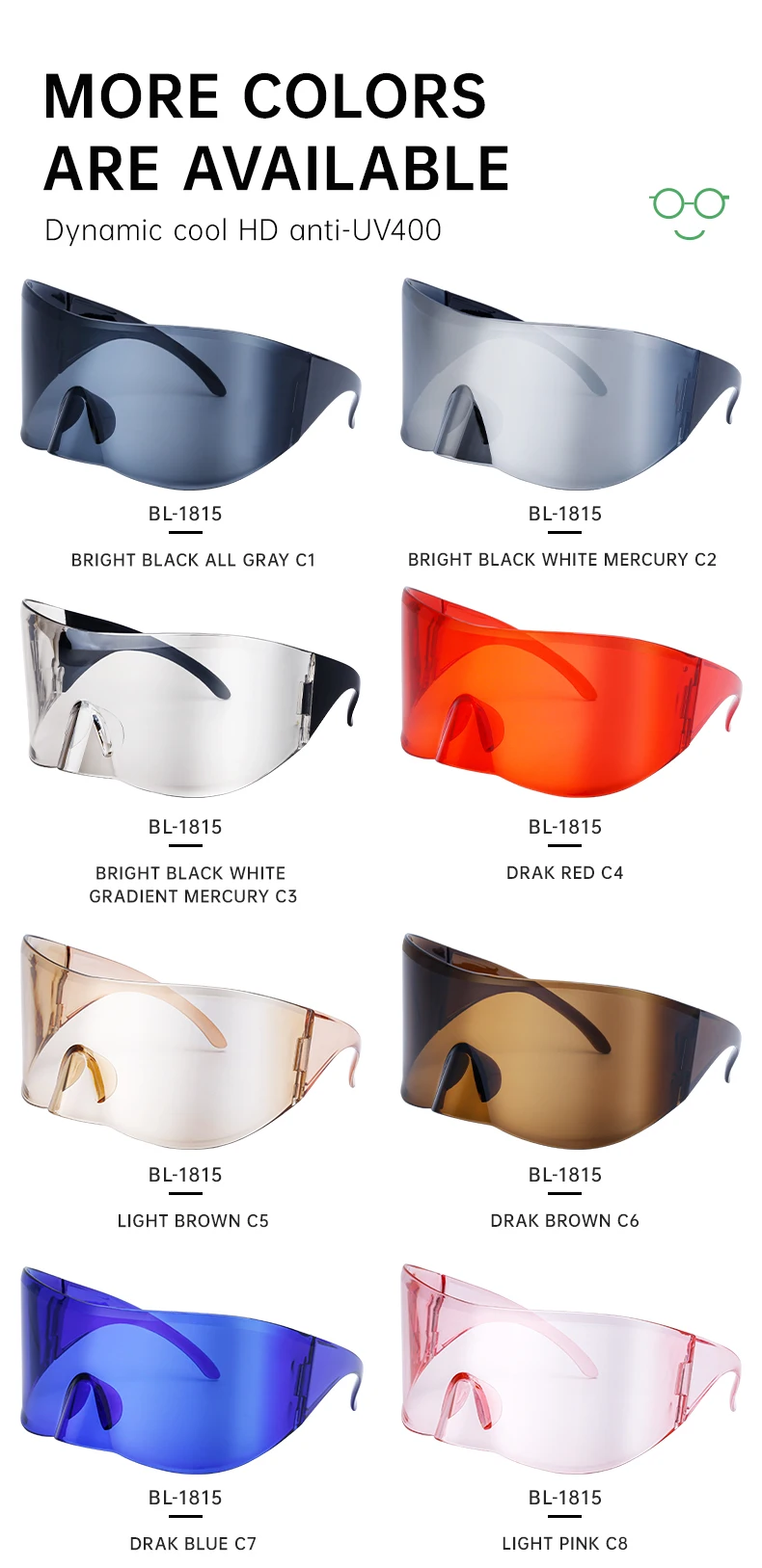 Rechteckige Masken-Sonnenbrille für Damen und Herren 2026 Luxusmarken-Designer Punk Sonnenbrille Steampunk Y2k Übergroße Shield-Brille – Detail 11