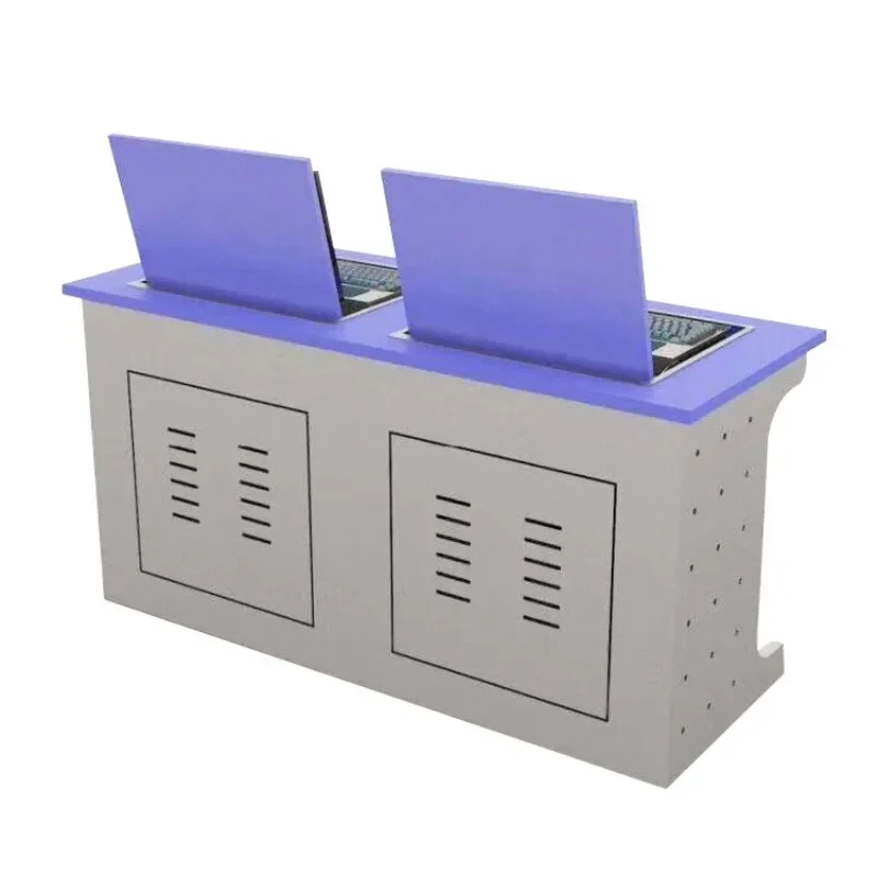 فولاذ مدمج - مكتب كمبيوتر للفصل الدراسي متعدد الوسائط مصنوع من الخشب، طاولة تدريب مدرسية بمقعد واحد/مزدوج