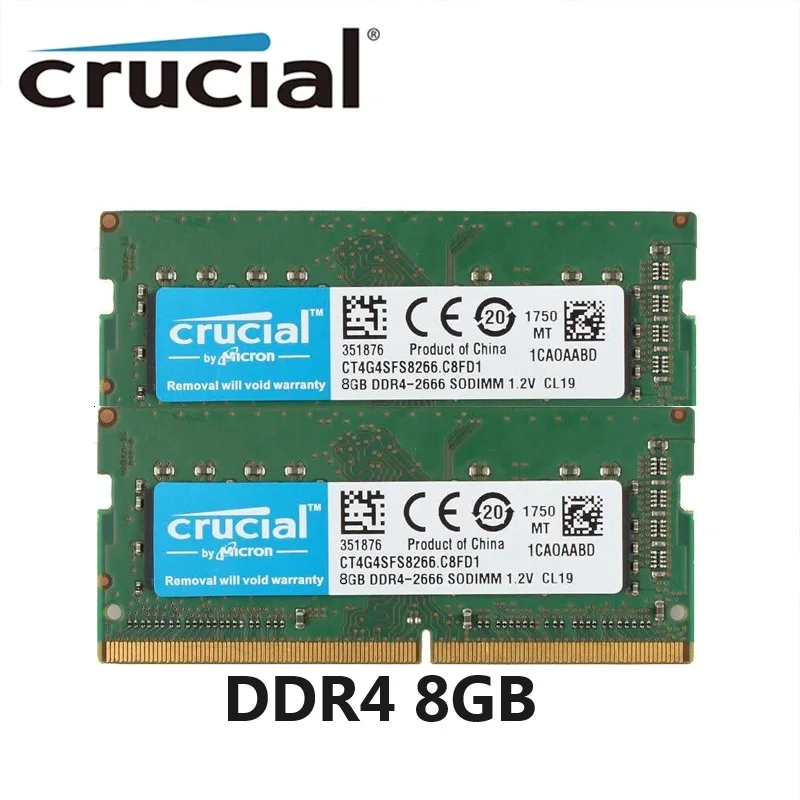 Оперативная Память ddr4 Crucial 16 Гб (2x8 ГБ) 2133 МГц 2400 МГц 2666 МГц SODIMM