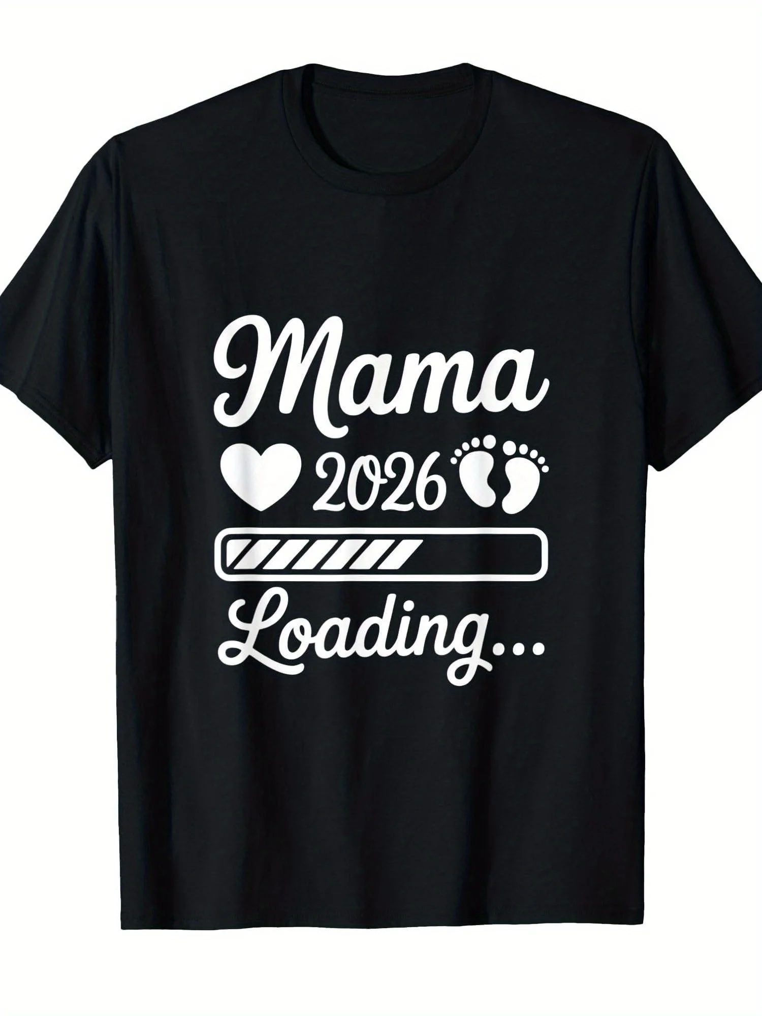 2026 New Style Pregnancy Announcement T-Shirt for Moms - 100% Breathable Short Sleeve Round Neck