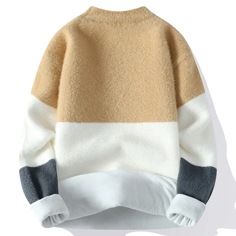 メンズ服プルオーバーストリートウェアセーター男性用メンズスウェットシャツニット春秋ファッションカジュアルオムブレ暖かいソリッド男性