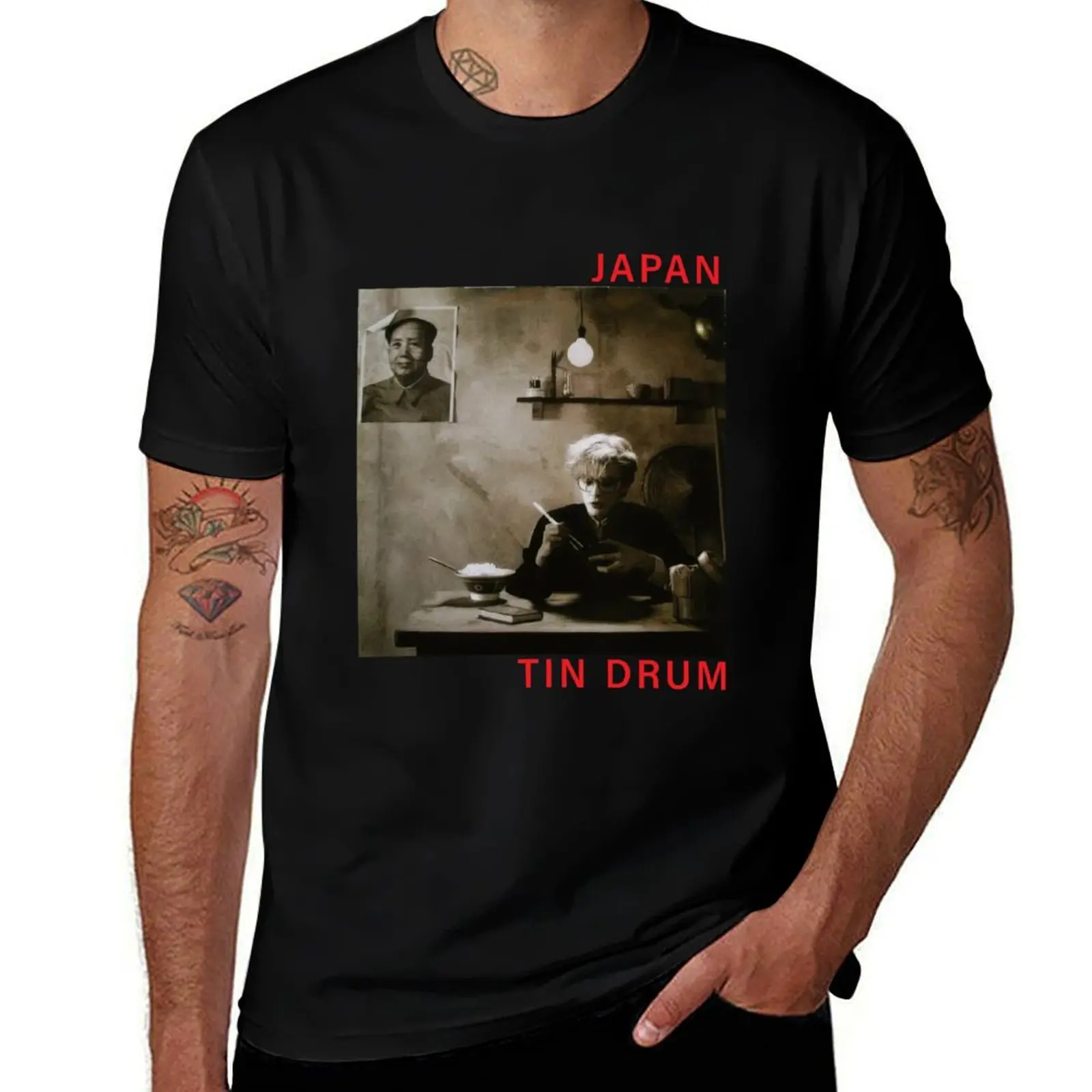 Tin drum Japan T-Shirt Fashion Casual Short Sleeve Top T-Shirt