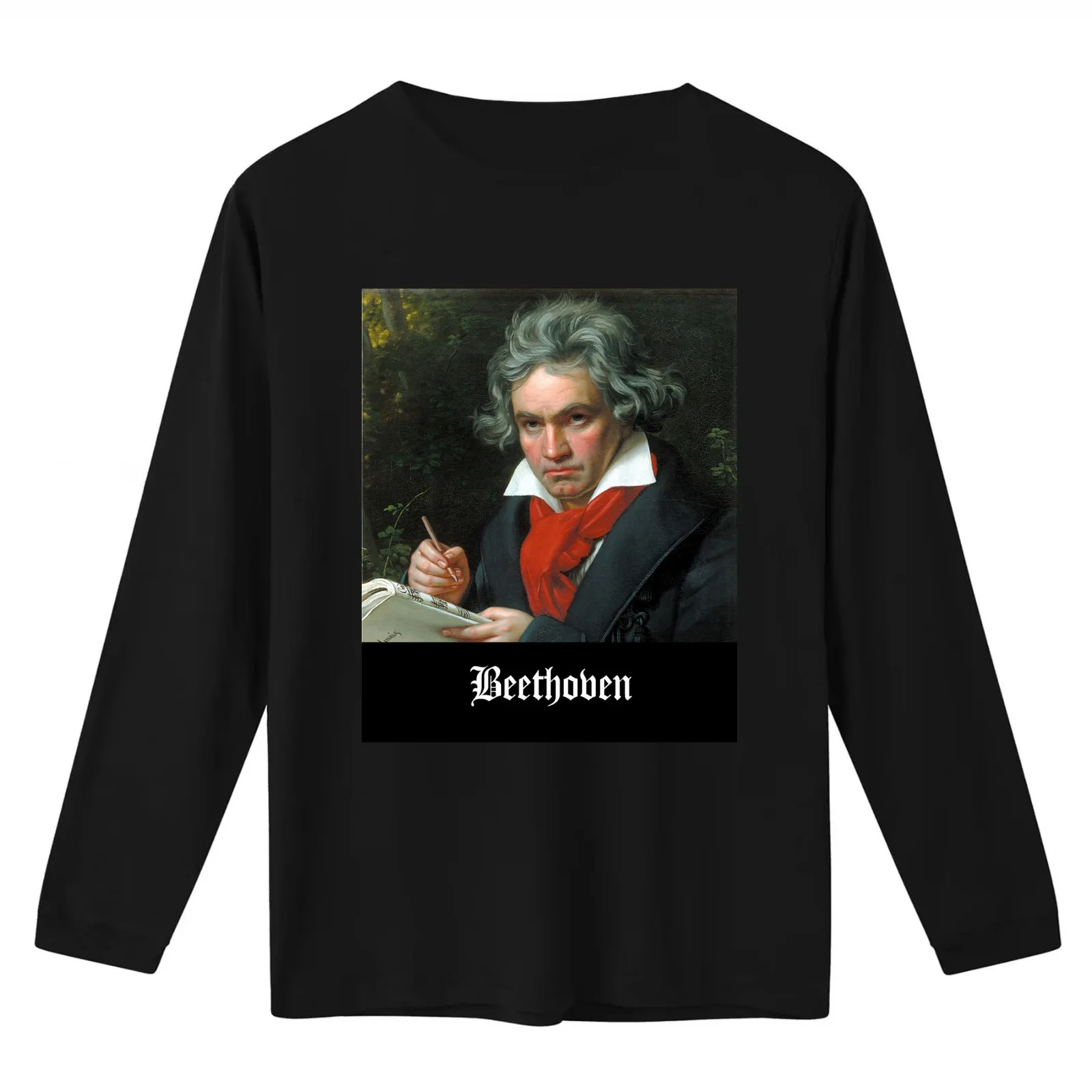 Beethoven T-Shirt Summer Casual Cotton Tee Oversized Streetwear Tops Vintage Graphic Print Loose Fit Short Sleeve