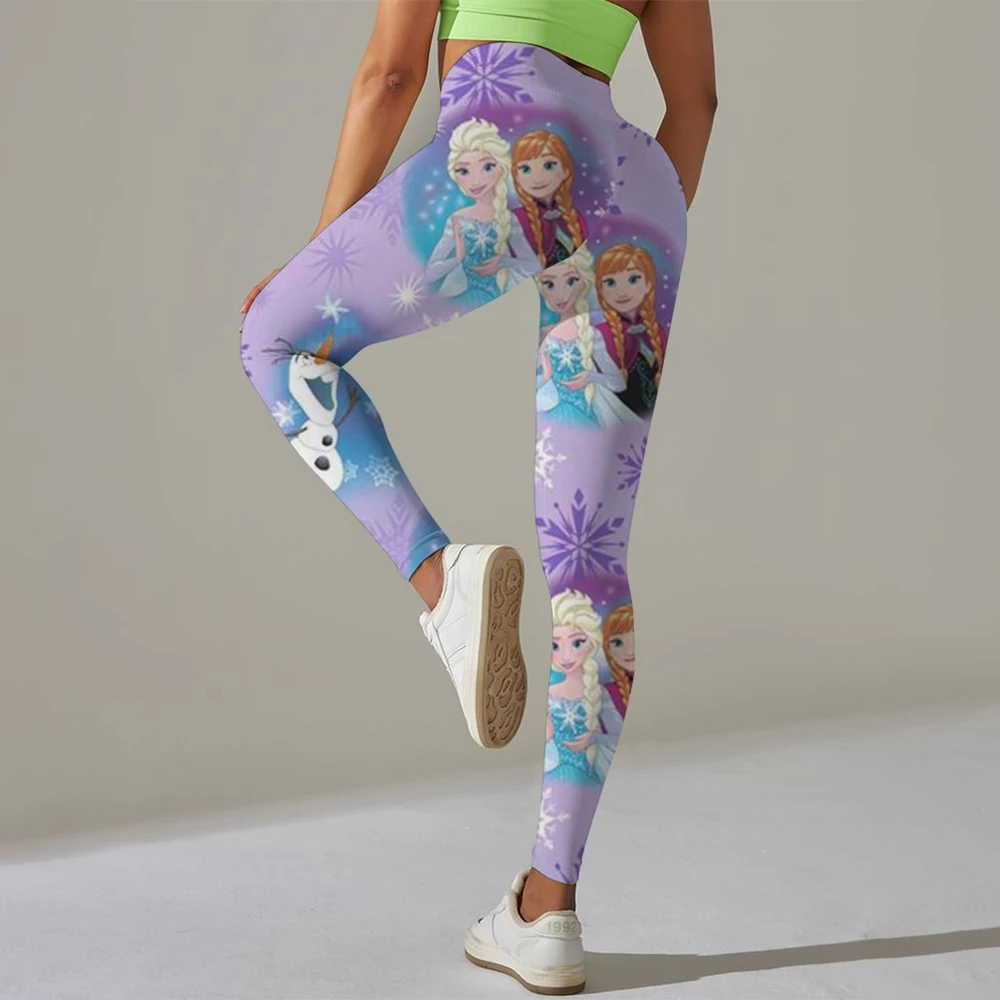 Hello Kitty พิมพ์กางเกงโยคะกางเกงขายาวผู้หญิงสาวฟิตเนส Soft Tights เอวสูงยืดหยุ่น Breathable ไม่มี T Line กางเกงกีฬา