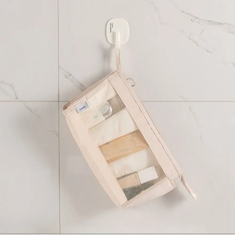 Grote capaciteit hangende reismake-uptas Opvouwbare zichtbare mesh make-up organizer Draagbare multifunctionele toilettas Schoonheid