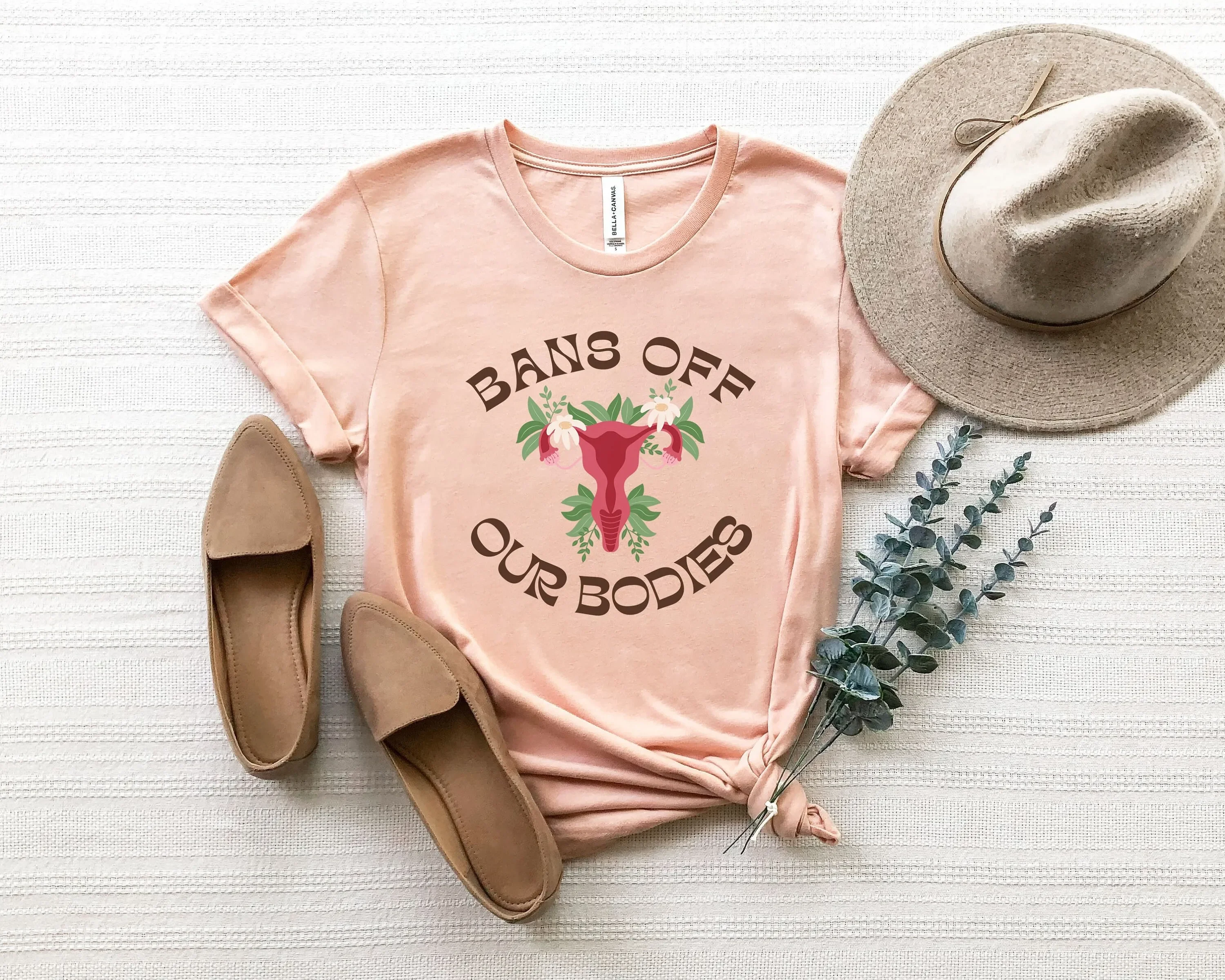 Bans Off Our Bodies T Shirt for Women Abortion Rights Feminist Pro Roe V Wade Smash the Patriarchy My Body Choice