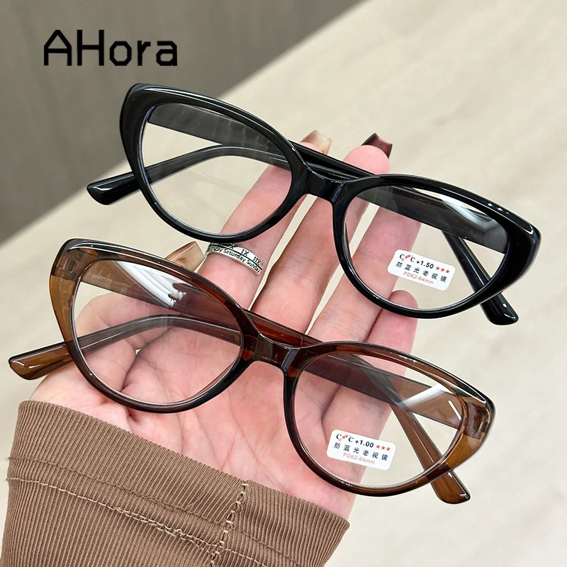 Ahora Retro Reading Glasses Frame For Women&Men Presbyopia Spectacles Blocking Blue Light Computer Eyeglasses  0+1.0....+4.0