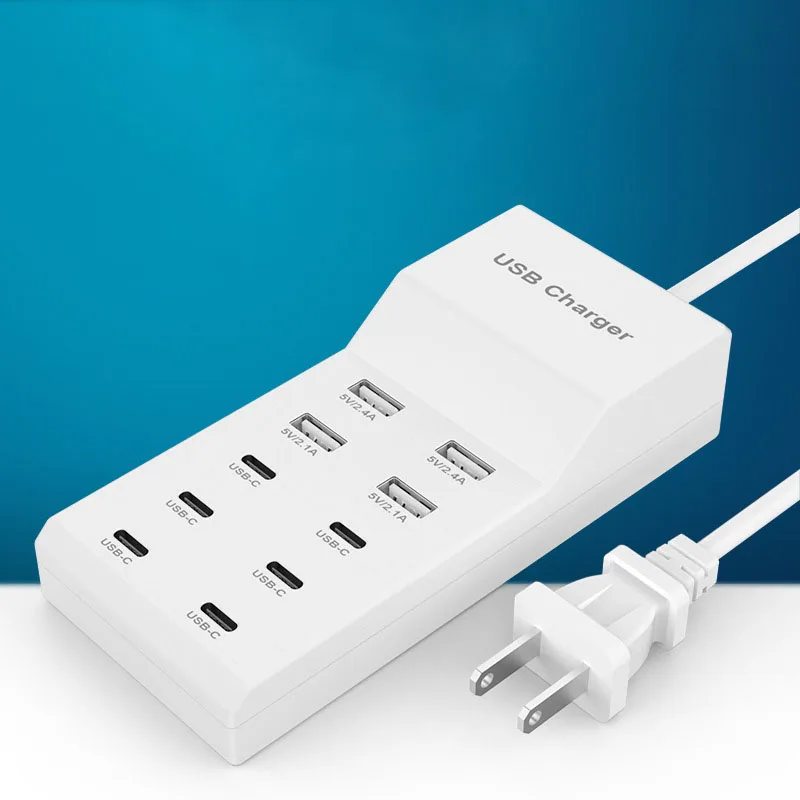 Multi-port Usb Charger 50w Fast Charge Mobile Phone Charging Head For Apple Huawei Samsung  Xiaomi Vivo Honor