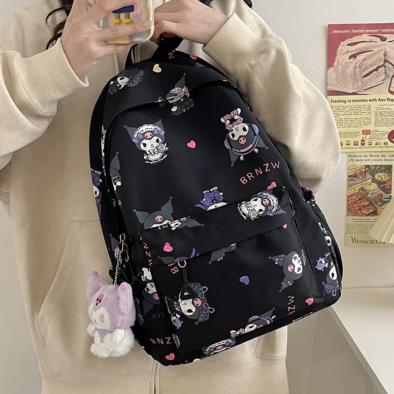 MINISO New Cartoon Pattern Travel Bag For Women Fashionable And Portable Handbag Large Capacity Casual Luggage Bag Cute Backpack