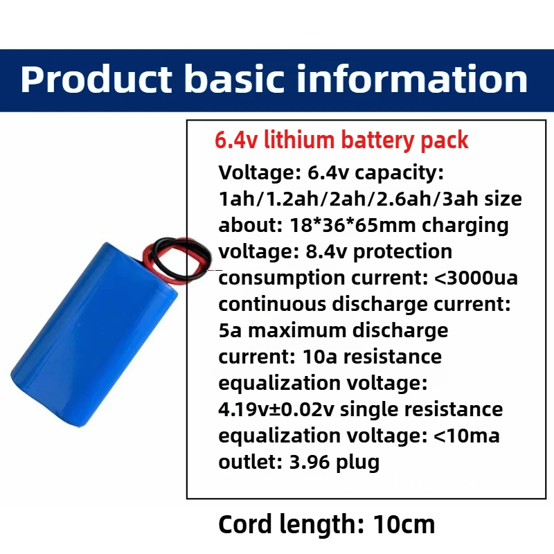 18650 6.4V 1000mAh Elevator Intercom Terminal Battery Suitable for Hitachi IFR18500 Intercom Power Emergency Accessories
