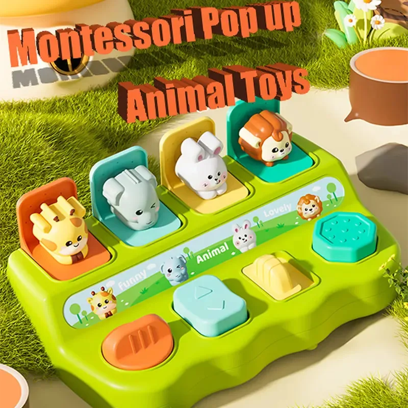 

Interactive Pop Up Animals Toys Kids Hide Seek Switch Box Cause and Effect Toys Development Sensory Toys