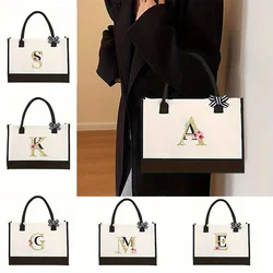 Large Capacity Women's Handbag Colorful Letter Handbag Travel Storage Bag Persona Shopping Bag Double Letter Printed Tote Bag