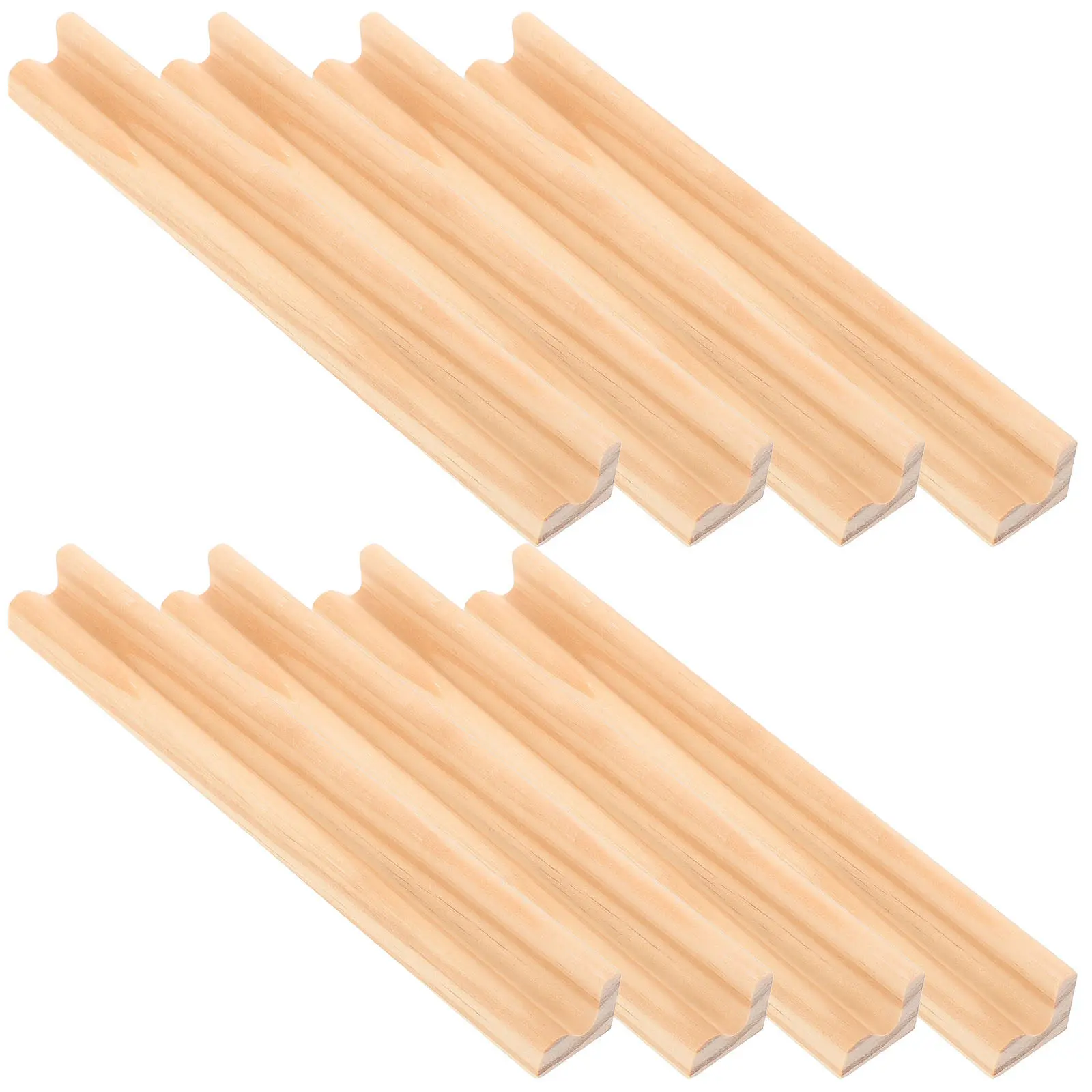 8 قطع من حوامل الدومينو الخشبية مع وظيفة حمل البطاقات وقاعدة عرض لتنظيم قطع الحروف وصواني الدومينو