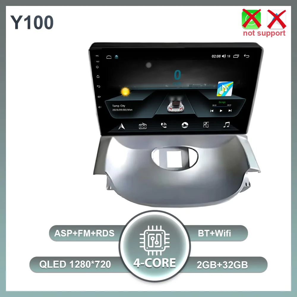Android 16 Carplay Auto voor Peugeot 206 2004 - 2008 voor Citroen C2 2006 - 2013 Multimedia autoradio speler GEEN 2Din WIFI Stereo