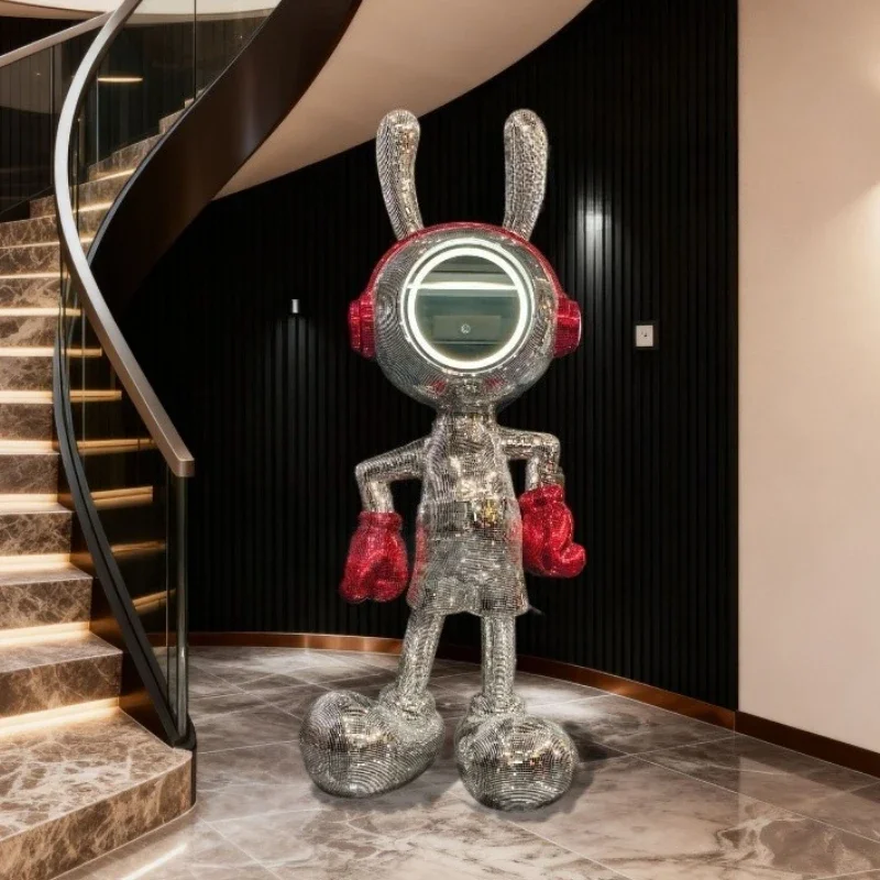 Rabbit Sculptures With Light Groot Luxury Creative Modern Ornaments Aesthetic Art Funny Ornament Bar Home Decoration Crafts
