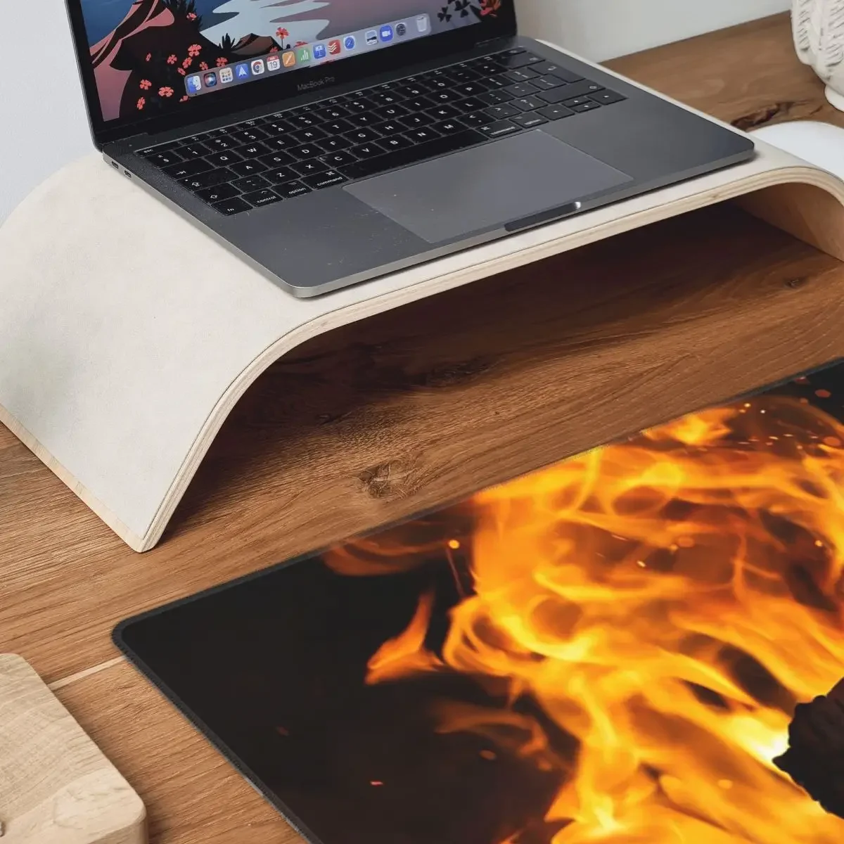 Burning Fire With Sparks Large Mouse Pad Computer Keyboard Mouse Mat Gamer PC Laptop Desk Mat Office Accessories Table Mats