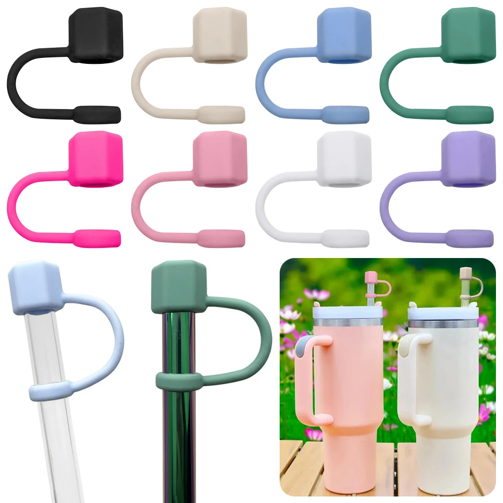 Reusable Silicone Hexagonal Nut Straw Cap Drinking Reusable Straw Cover Dustproof Proof Splash Straw Topper