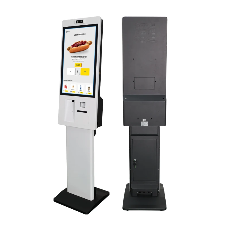 High-End 21 24 27 32 Inch Self-Ordering POS System Touch Kiosk OEM Thermal Printer/Scanner/Card Reader Floor Stand SDK Function