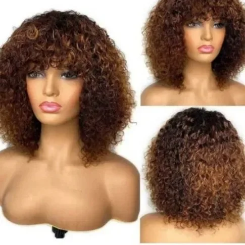 African Wigs,Women's Wig,African Small Curly Short Curly Hair Explosion Head,Chemical Fiber Wig Headgear brown lace front wig