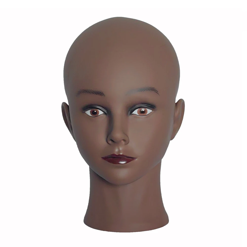 Soft Bald Mannequin Head Holder Afro Cosmetology Training Manikin Practice Head For Making Hair Styling Wigs & Hat Display