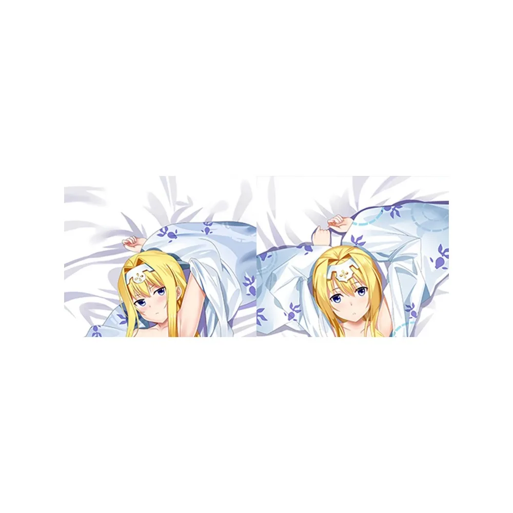 Decorative Dakimakura Pillow Shell Peachskin Soft Touch Anime Character Print Alice‑Zuberg for Otaku Collection