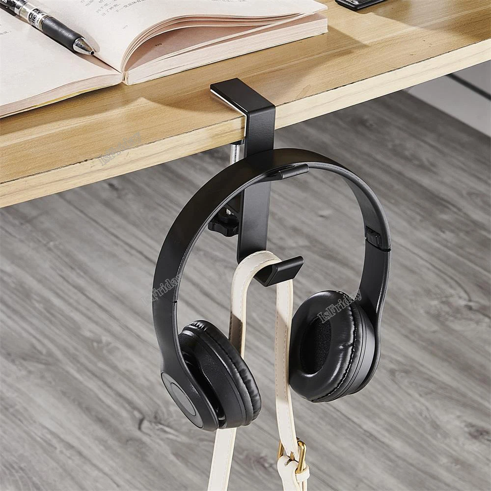 1pcs Adjustable Desk Edge Hook Gaming Headset Desk Hanger Backpack Storage Hanging Hook Holder Punch-free Home Office Organizer