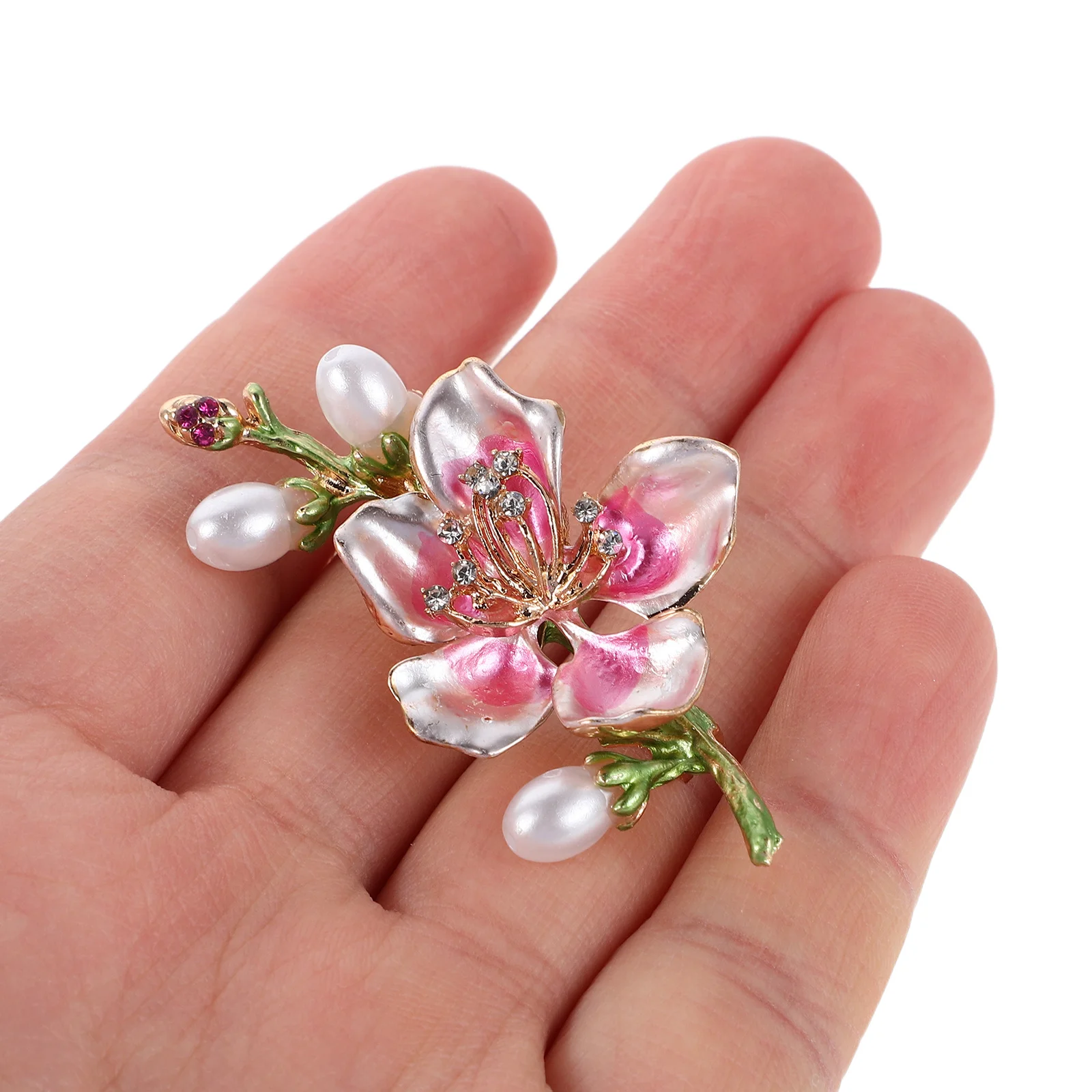 

4Pcs Fashion Flower Brooch Rhinestone Pearl Alloy Pin Elegant Dress Lapel Decorative Collar Vintage Crystal Brooch for Suit