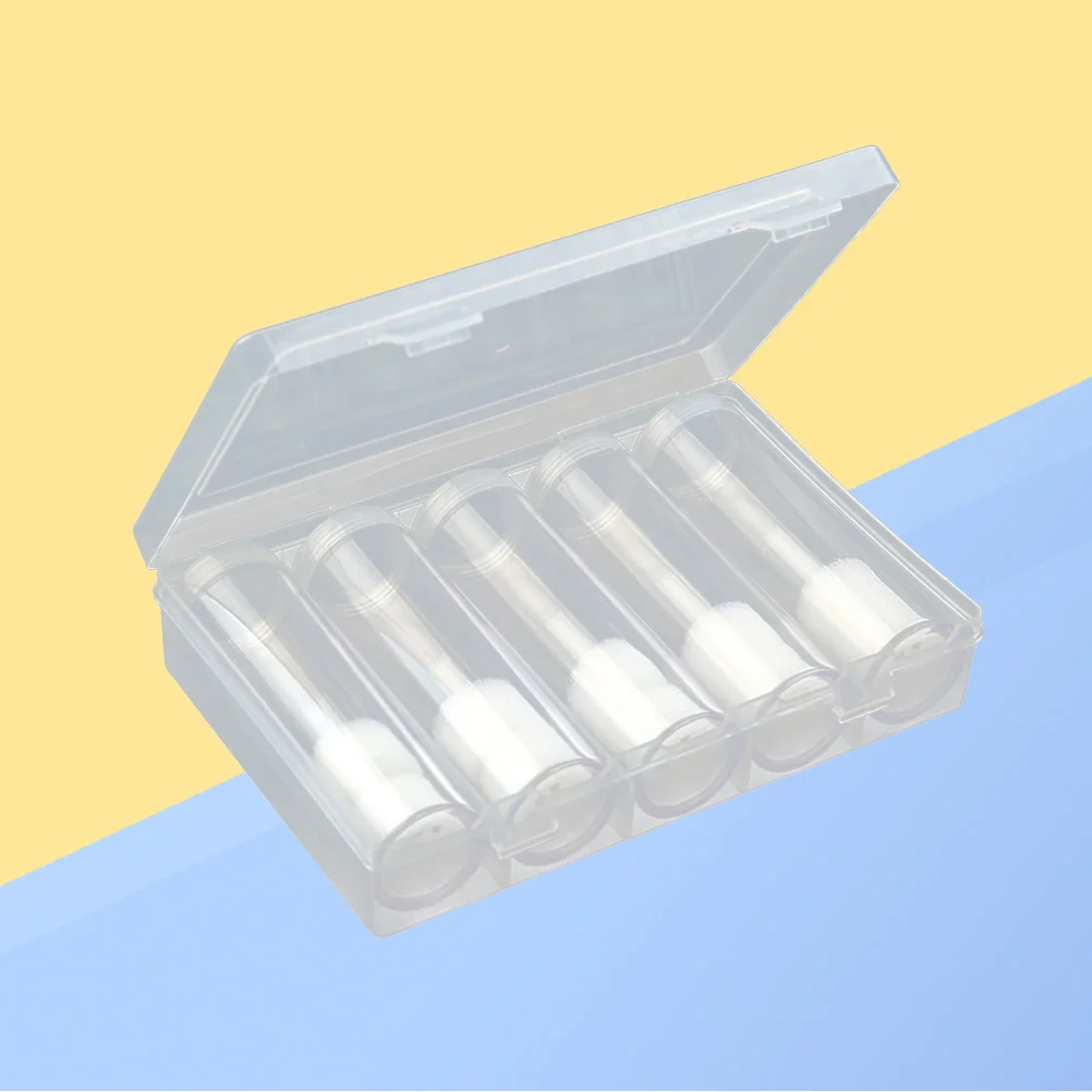 6pcs Plastic Clear Round Cases Coin Storage Protective Tube Holder with Storage Box (5 Tube + 1 Storage Box)