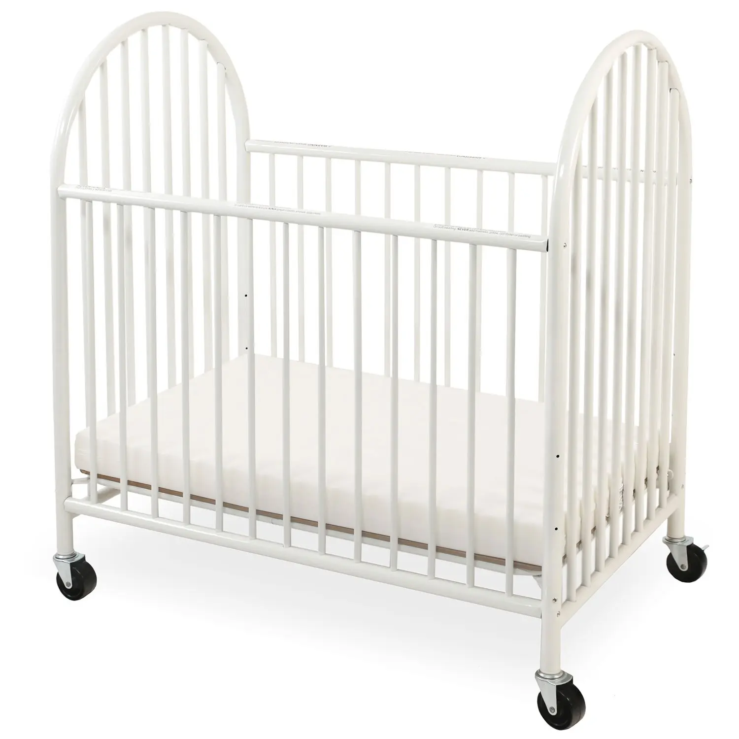 

LA Baby Arched Metal Compact Crib White